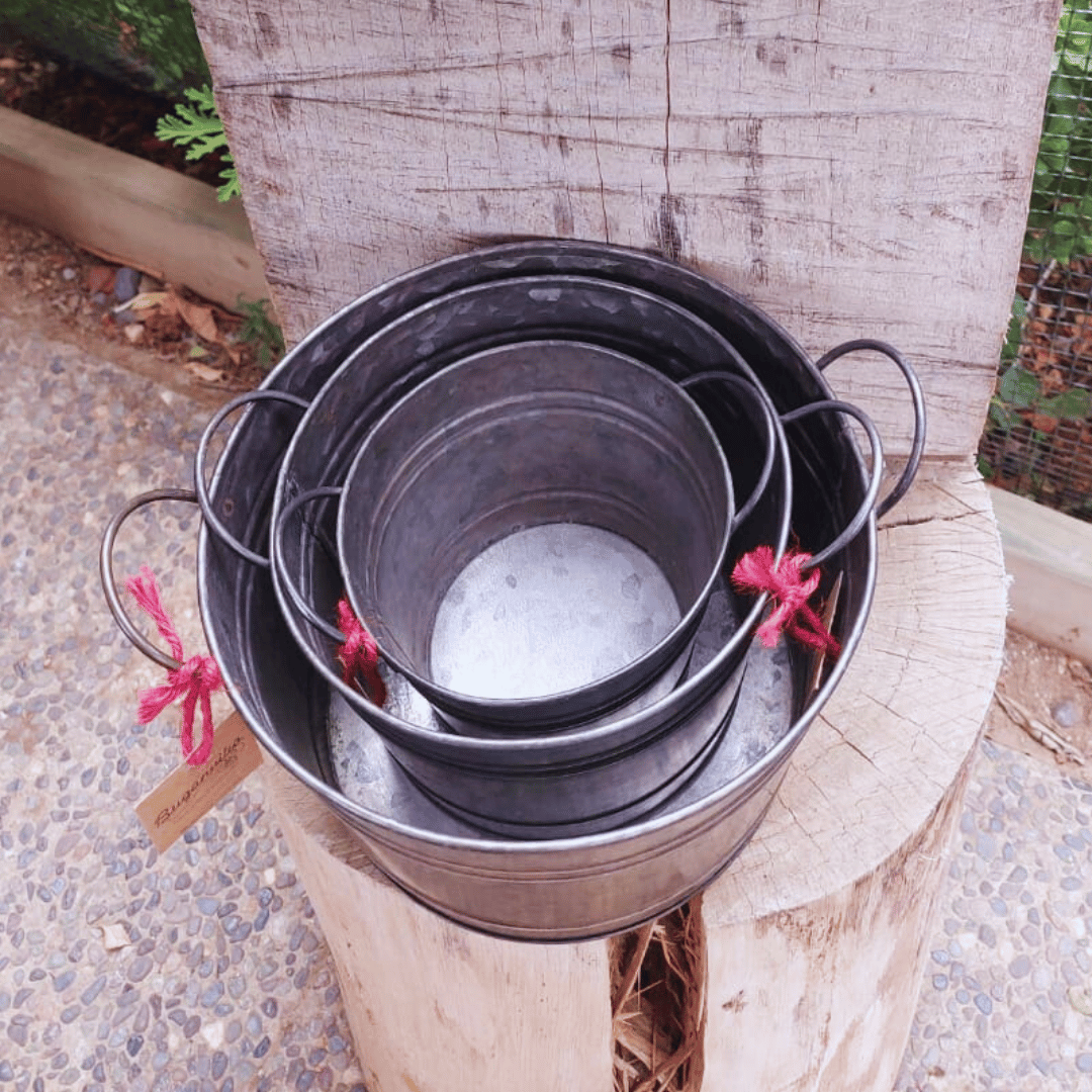 Macetero-Metalico-Vintage-Redondo-Decoracion-Casa-Jardin-Set-3-Tamanos