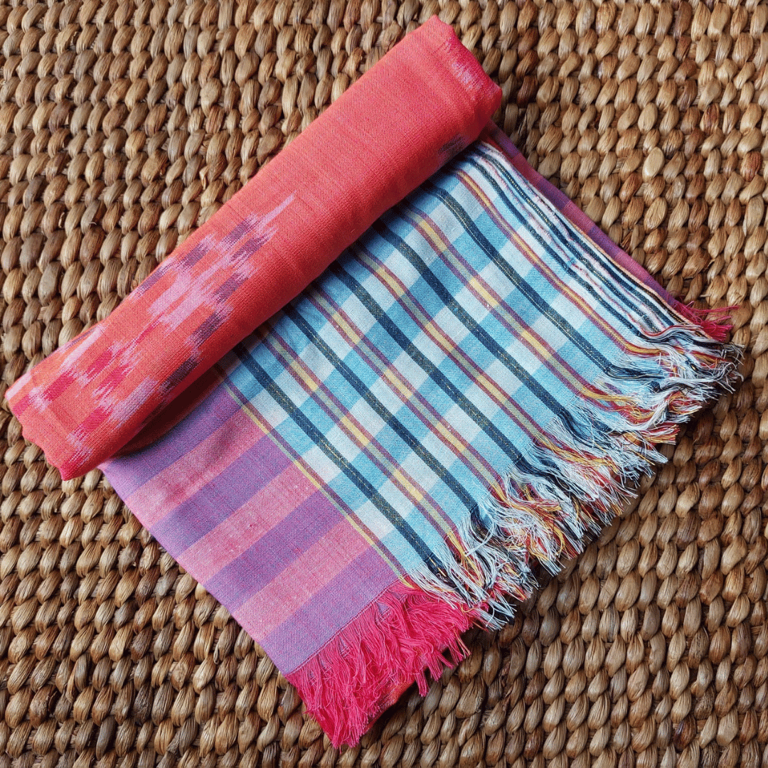 Pareo de algodón estilo boho color Coral Fucsia