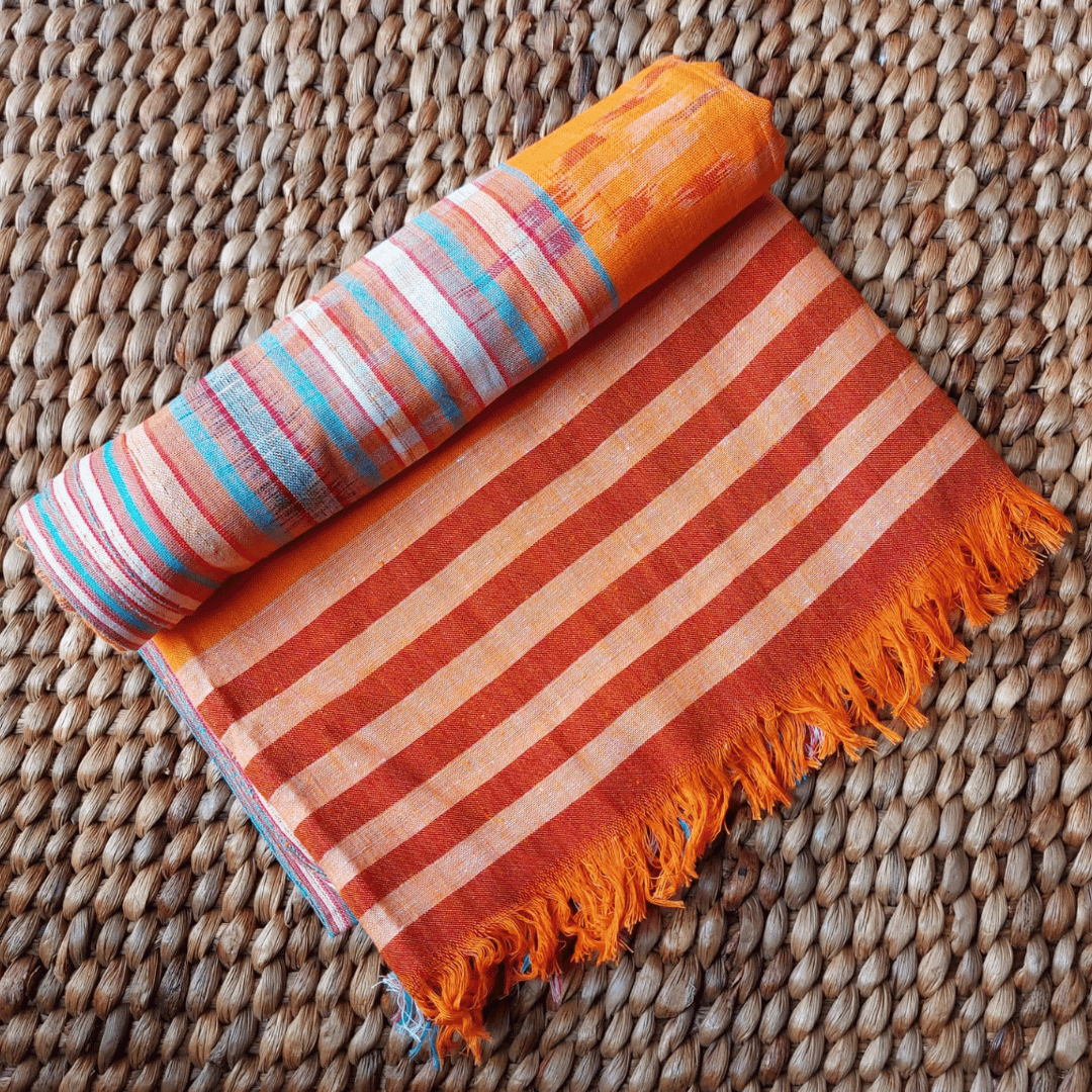 Pareo de algodón estilo boho color Mandarina