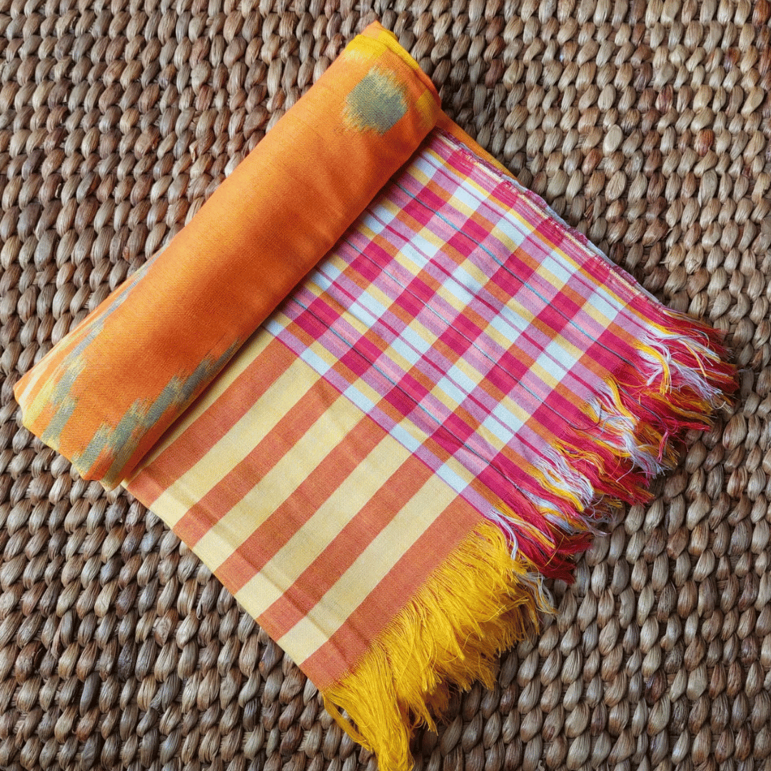 Pareo de algodón estilo boho color Naranja