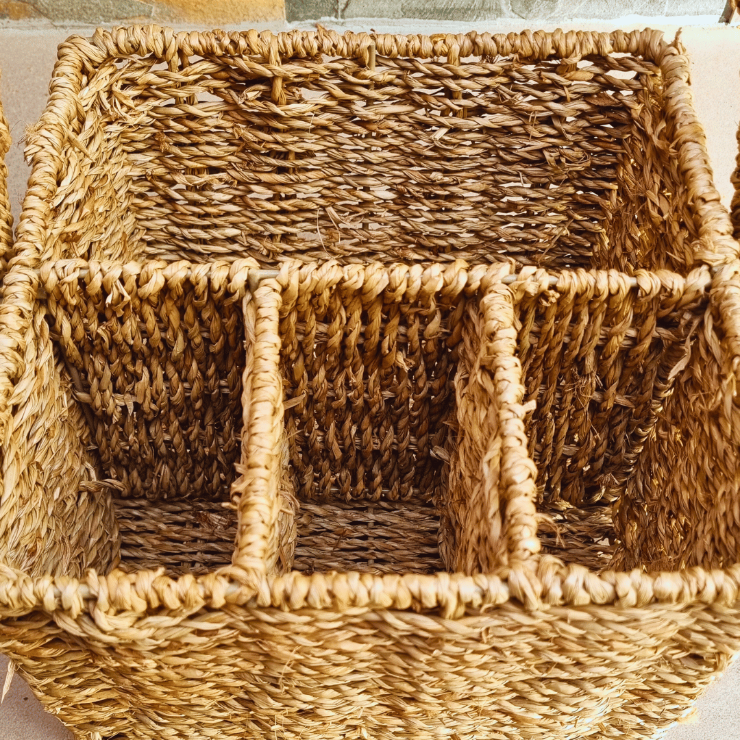 Interior del Portacubiertos Hoi An de fibra natural seagrass