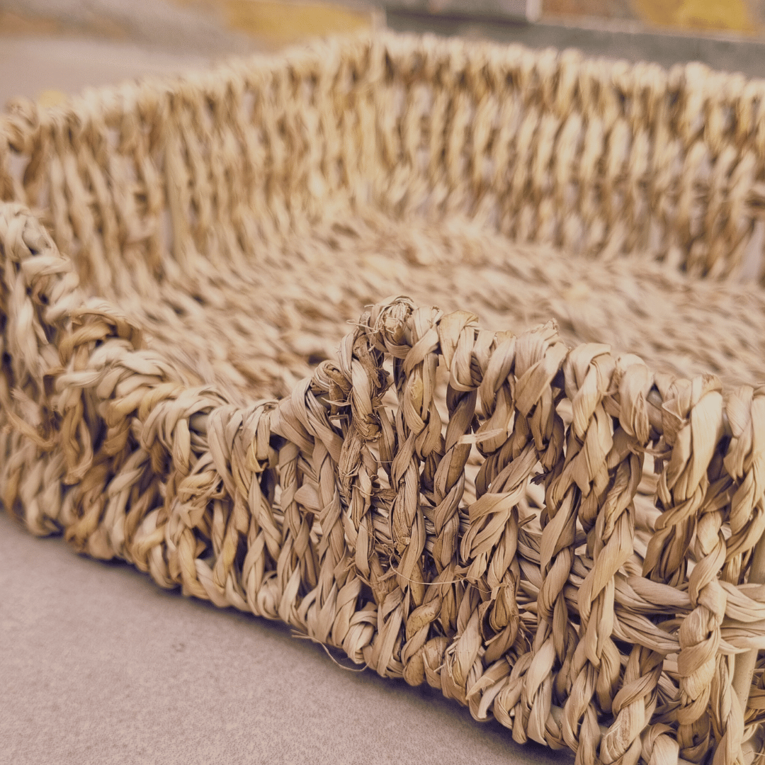 Detalle del tejido de pasto marino del Servilletero Cu Chi