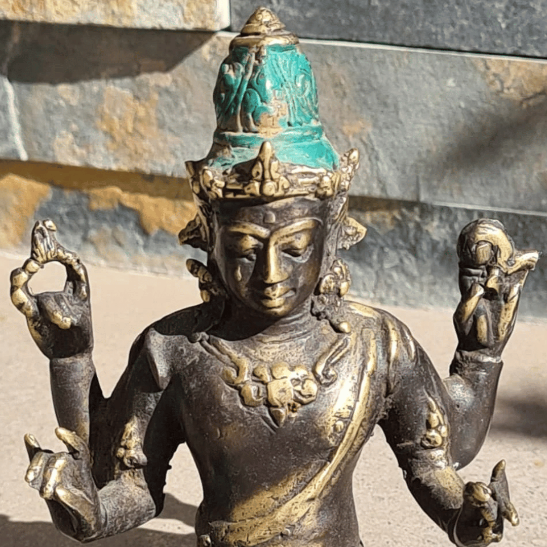 Deidad-Brahma-Hindu-Figura-Bronce