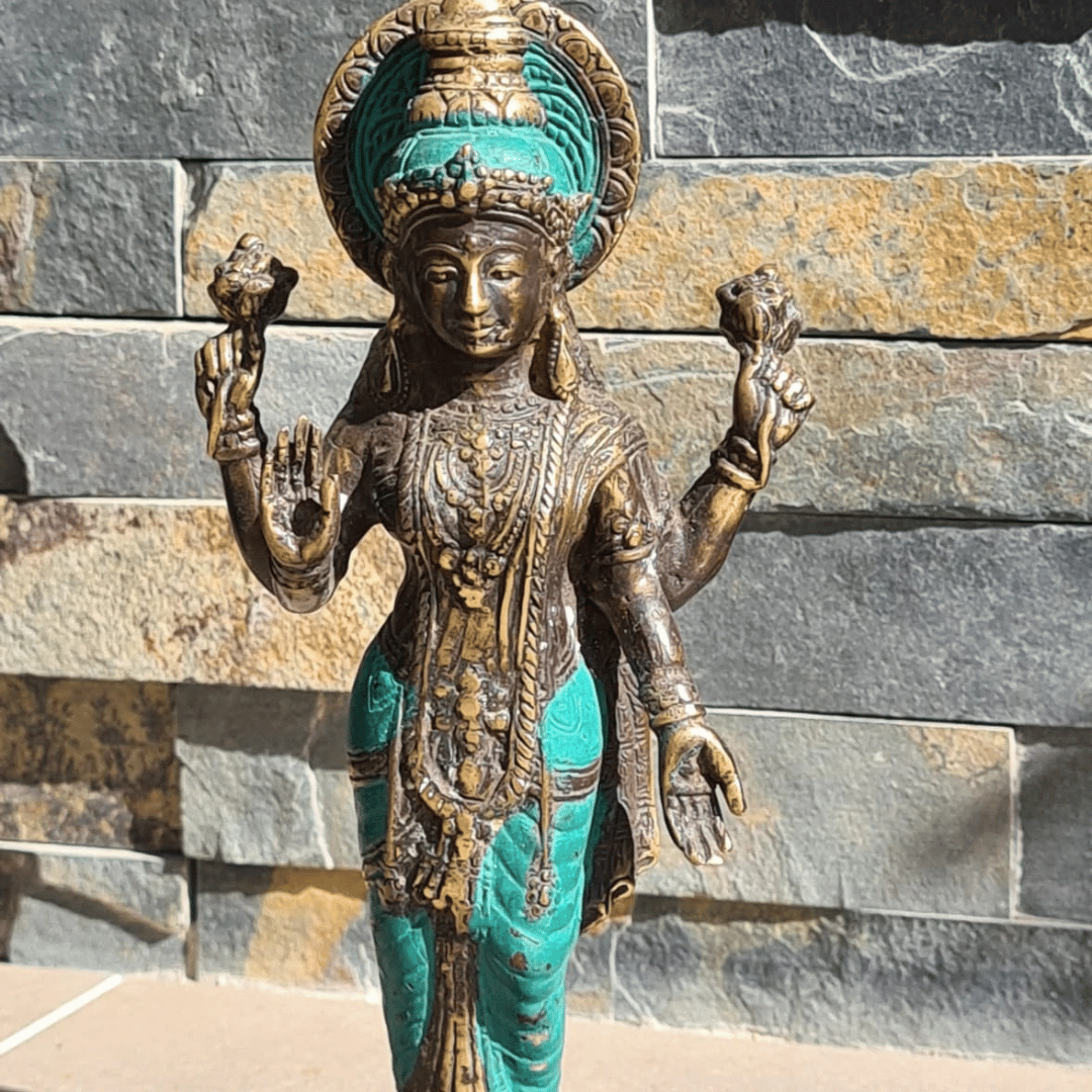 Figura-Bronce-Lakshmi-Deidad-Hindu