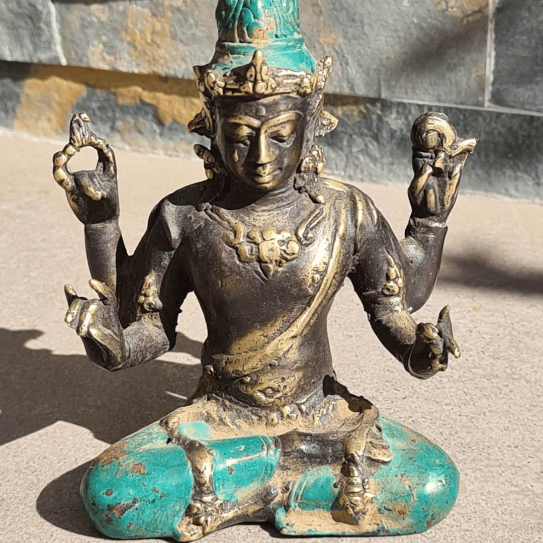 Figura-Deidad-Brahma-Hindu-Bronce