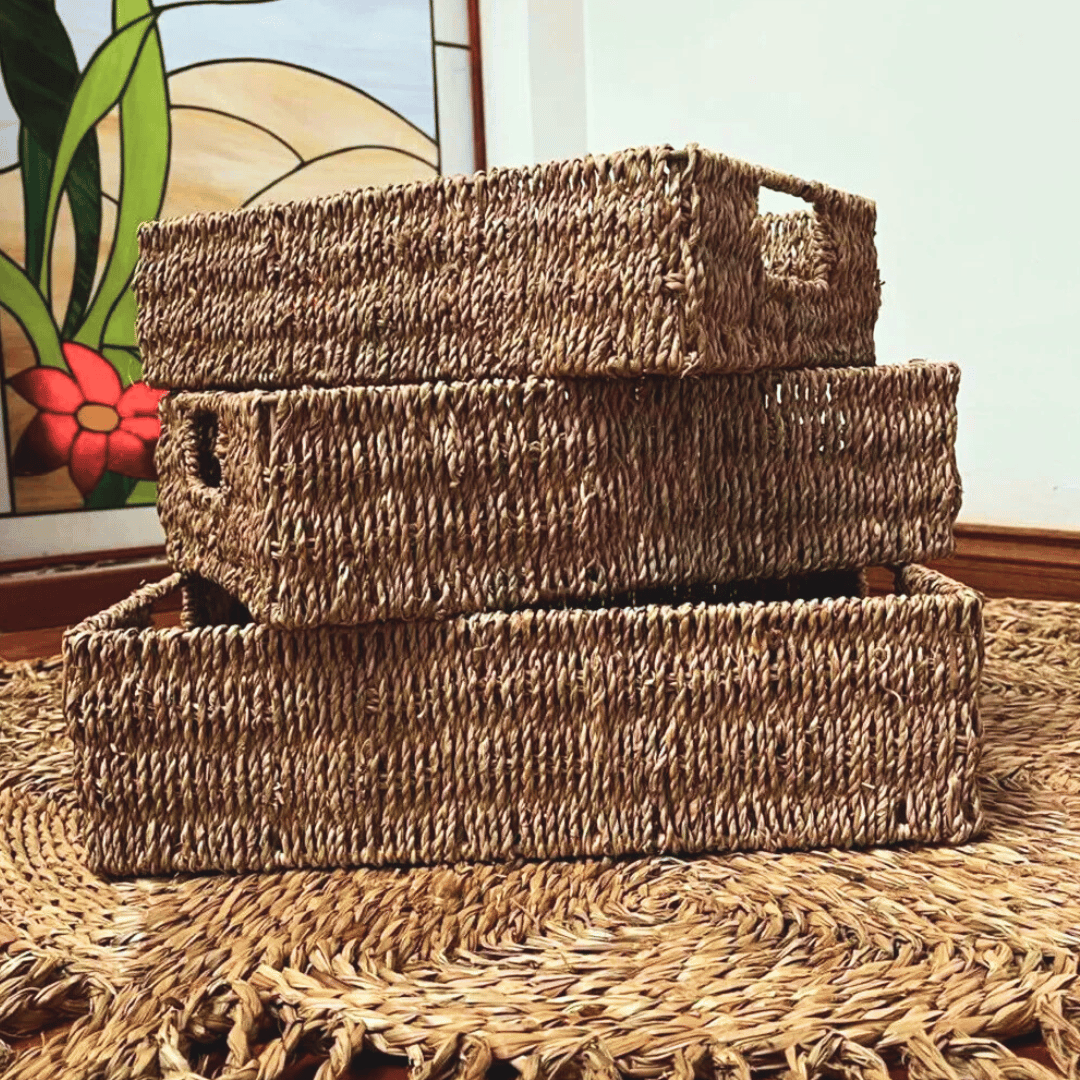 Set-Bandeja-Fibra-Natural-Seagrass-Rectangular-Organizador-Halong-Decoracion-Casa-Pequeña-Mediana-Grande